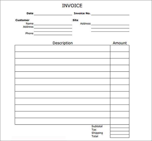 93 Printable Blank Template Of Invoice Maker with Blank Template Of Invoice