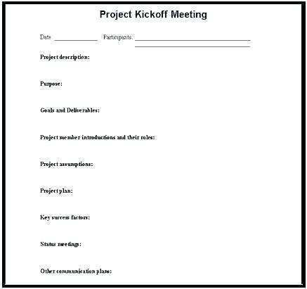 93 Printable Project Kick Off Meeting Agenda Template Download by Project Kick Off Meeting Agenda Template