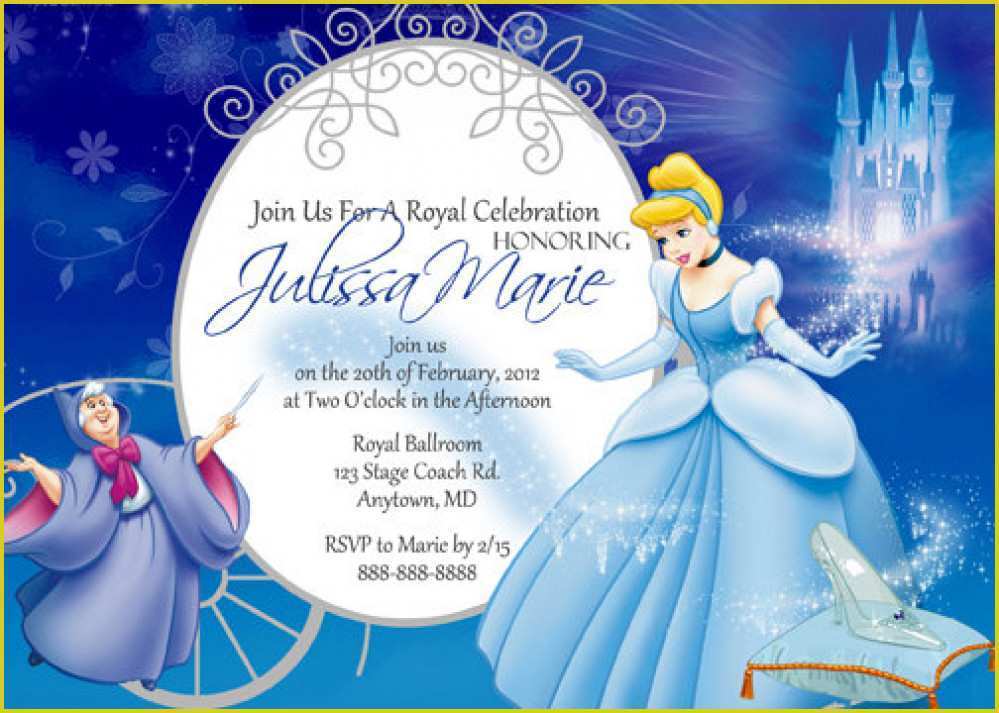 93 The Best Cinderella Birthday Card Template for Ms Word for Cinderella Birthday Card Template
