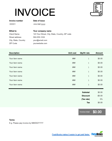 94 Best Blank Invoice Template For Excel Download by Blank Invoice Template For Excel