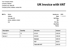 94 Blank Vat Invoice Templates Uk With Stunning Design with Vat Invoice Templates Uk