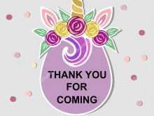 94 Creating Thank You Card Template Unicorn Now with Thank You Card Template Unicorn