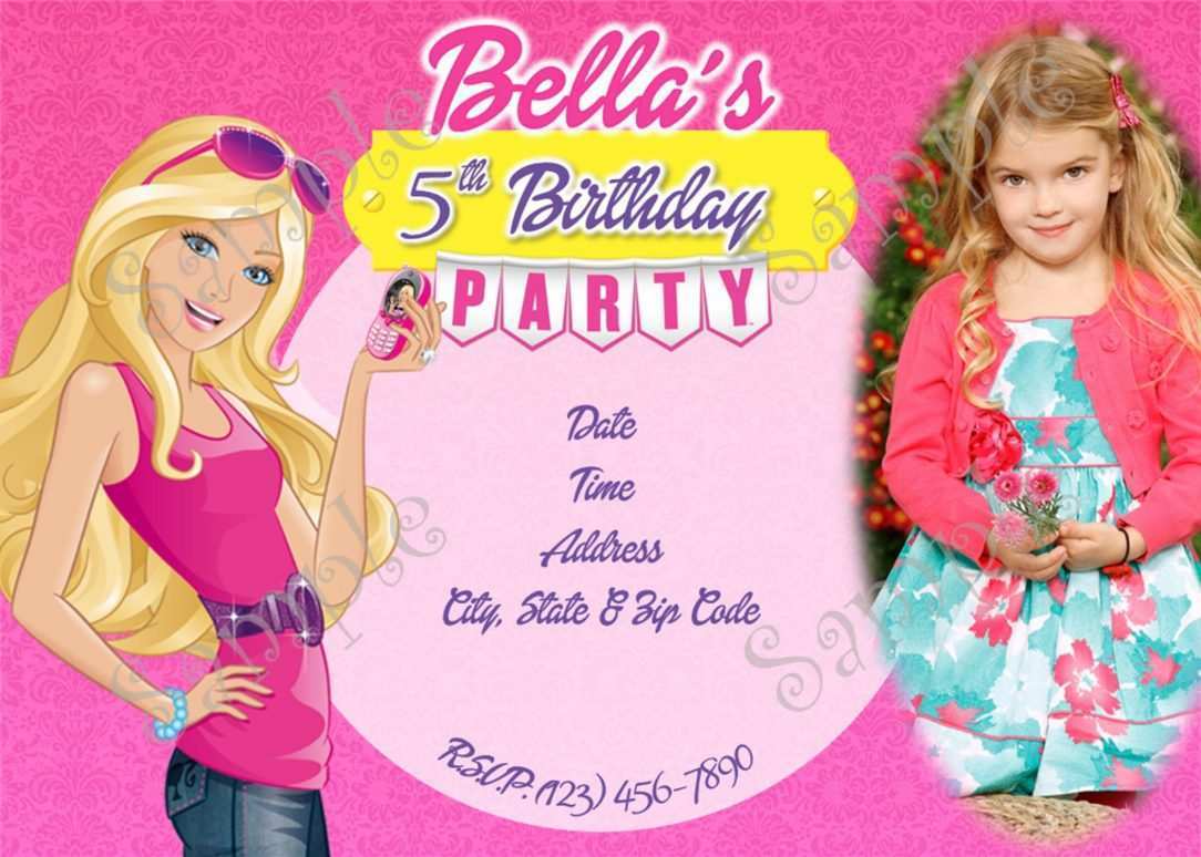 94 Customize Birthday Card Template Barbie Templates with Birthday Card Template Barbie