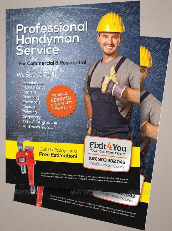 94 Customize Handyman Flyer Template Free For Free by Handyman Flyer Template Free