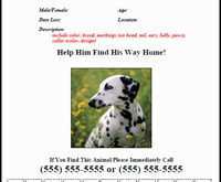 94 Format Missing Pet Flyer Template Maker for Missing Pet Flyer Template