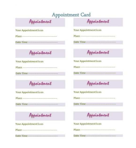 94 Free Appointment Card Template For Word Maker with Appointment Card Template For Word