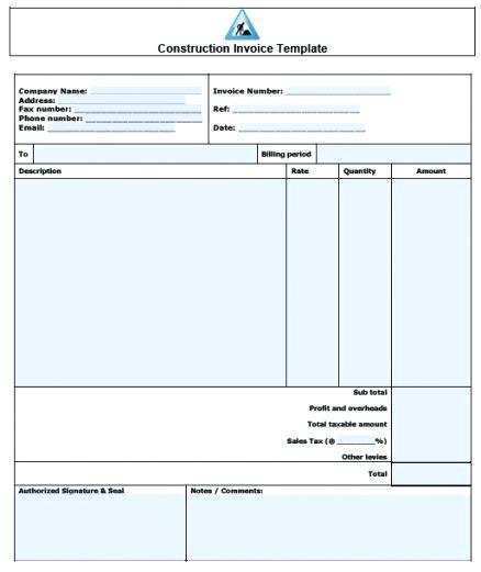 94 Printable Construction Tax Invoice Template Download with Construction Tax Invoice Template