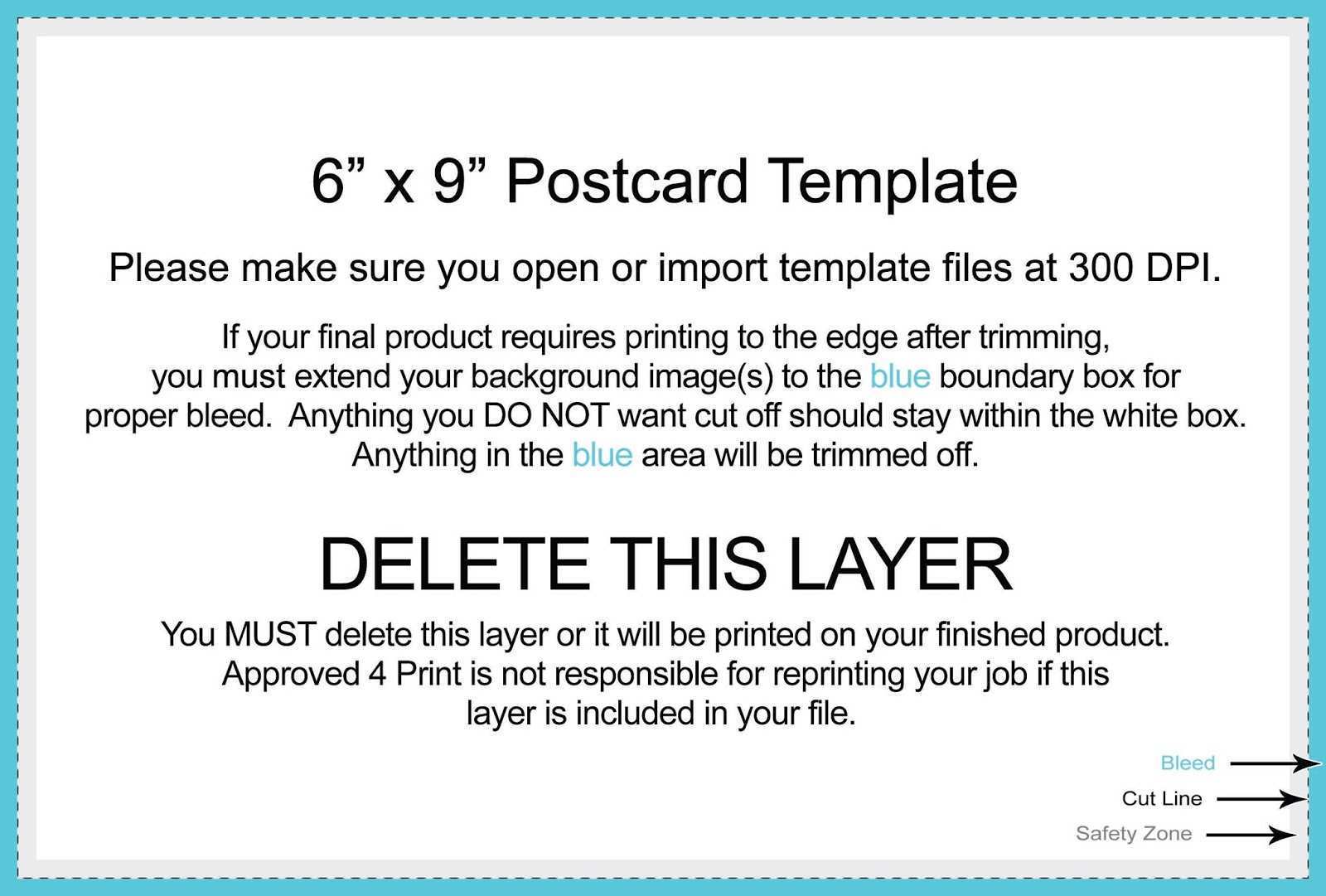 94 Standard Usps 9X6 Postcard Template in Photoshop by Usps 9X6 Postcard Template