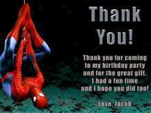 94 The Best Spiderman Thank You Card Template in Photoshop for Spiderman Thank You Card Template