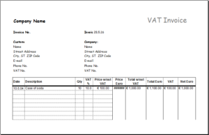 95 Adding Basic Vat Invoice Template Photo for Basic Vat Invoice Template