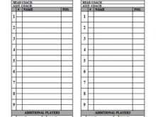 T Ball Lineup Card Template