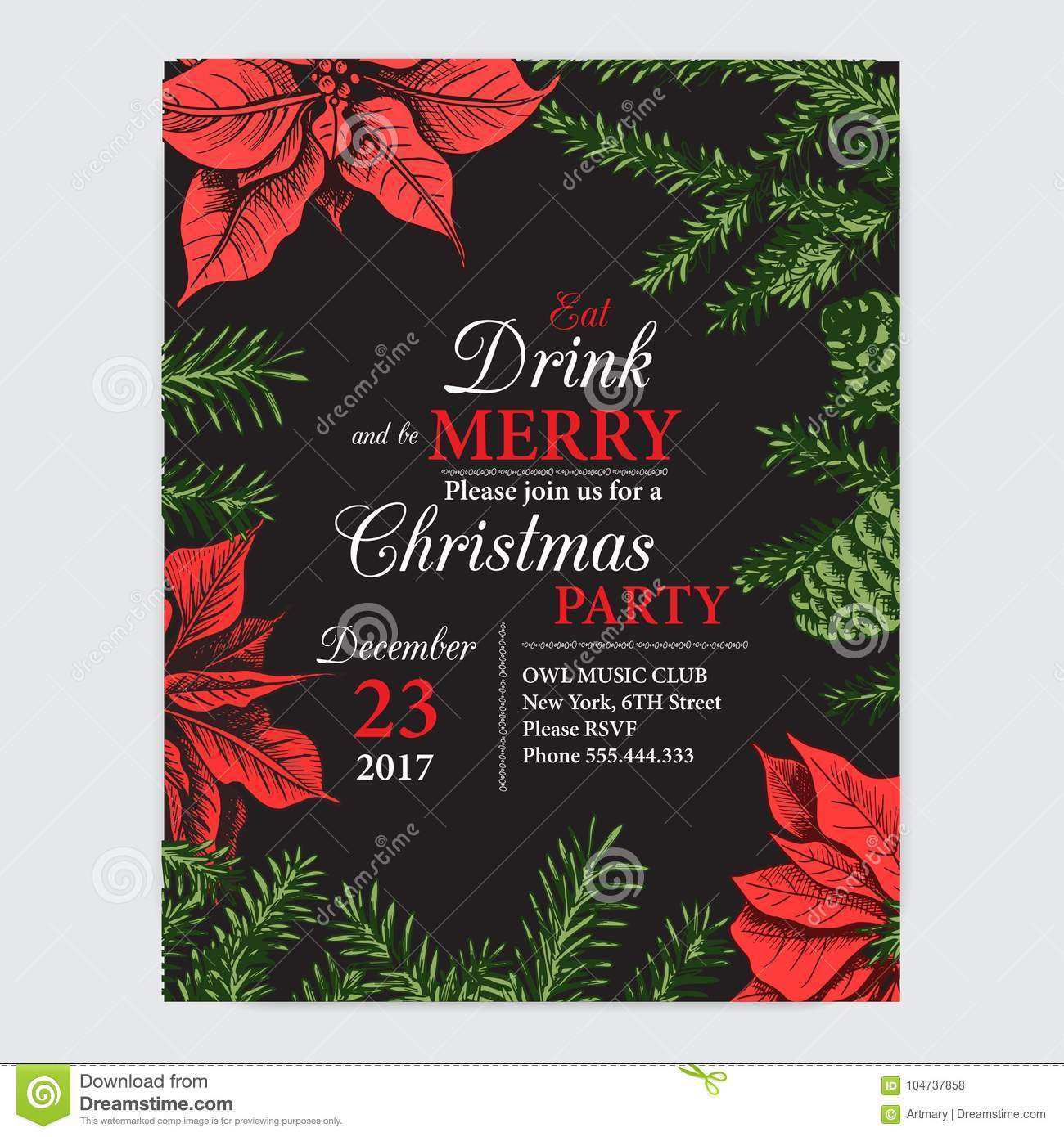 95 Best Invitation Card Template For Christmas Party for Ms Word for Invitation Card Template For Christmas Party
