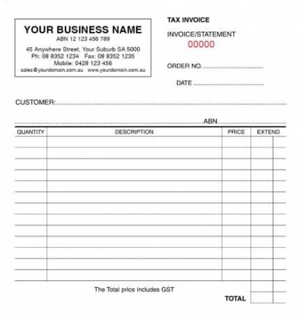 95 Blank Tax Invoice Template Australia Free Formating by Tax Invoice Template Australia Free