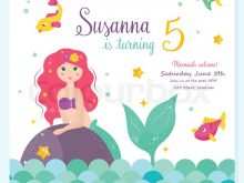 95 Creative Mermaid Birthday Card Template For Free for Mermaid Birthday Card Template