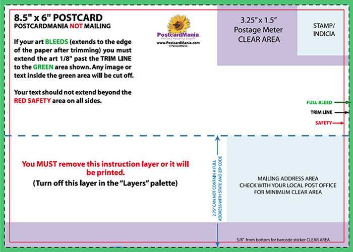 Usps Postcard Template 8.5 X 5.5 Cards Design Templates
