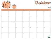 Daily Calendar Template October 2019