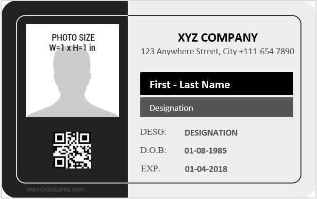 95 Free Id Card Template Word 2007 Download with Id Card Template Word 2007