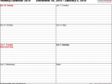 95 Standard Daily Calendar Template 2019 Formating by Daily Calendar Template 2019