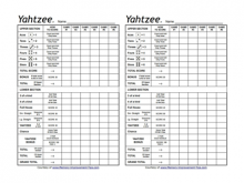 95 Standard Yahtzee Card Template Layouts for Yahtzee Card Template