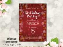 95 Visiting 15Th Birthday Card Template Maker with 15Th Birthday Card Template