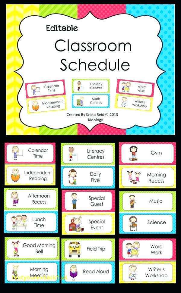 Daily Class Agenda Template Cards Design Templates