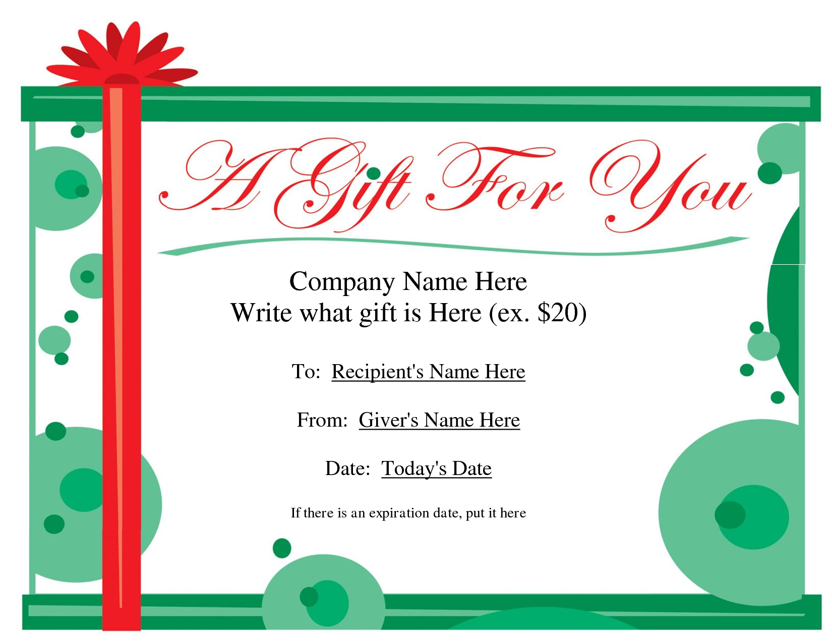 22 Free Printable Christmas Gift Card Templates Free by Christmas For Printable Gift Certificates Templates Free