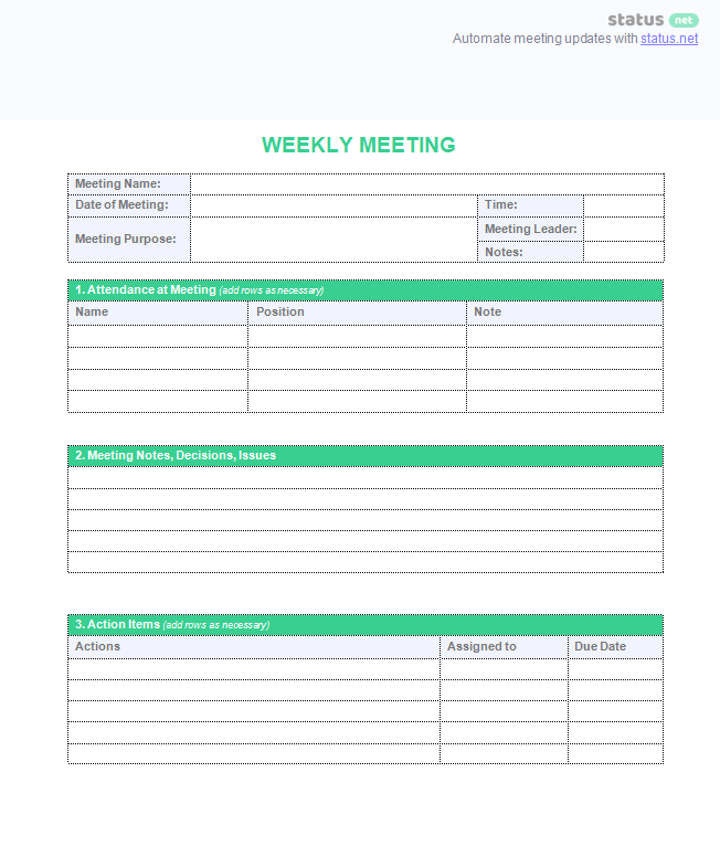 One On One Meetings Template