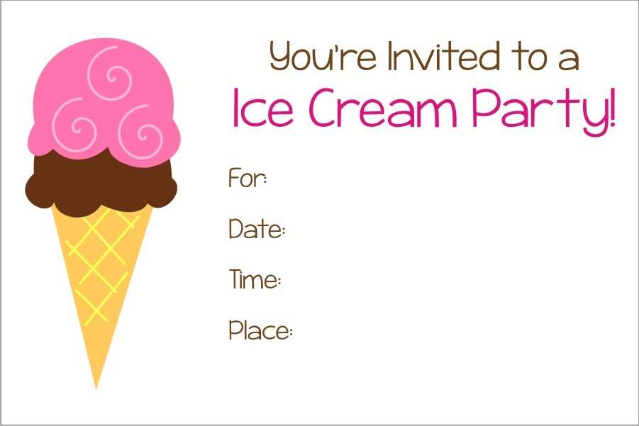 96 Printable Ice Cream Party Flyer Template for Ms Word with Ice Cream Party Flyer Template