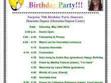 96 Visiting Birthday Party Agenda Template For Free for Birthday Party Agenda Template