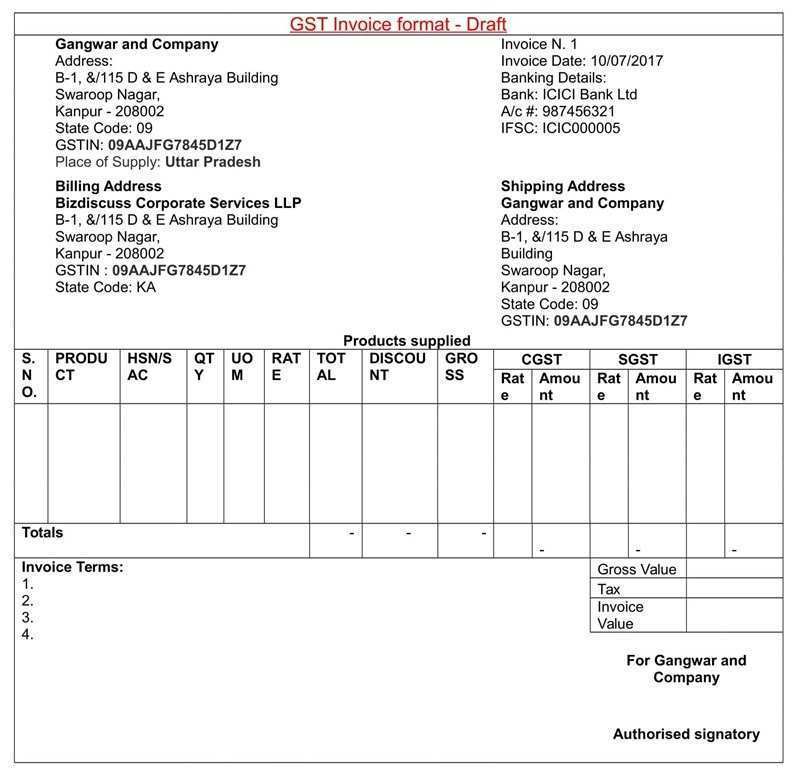 96 Visiting Invoice Format Gst Download for Invoice Format Gst