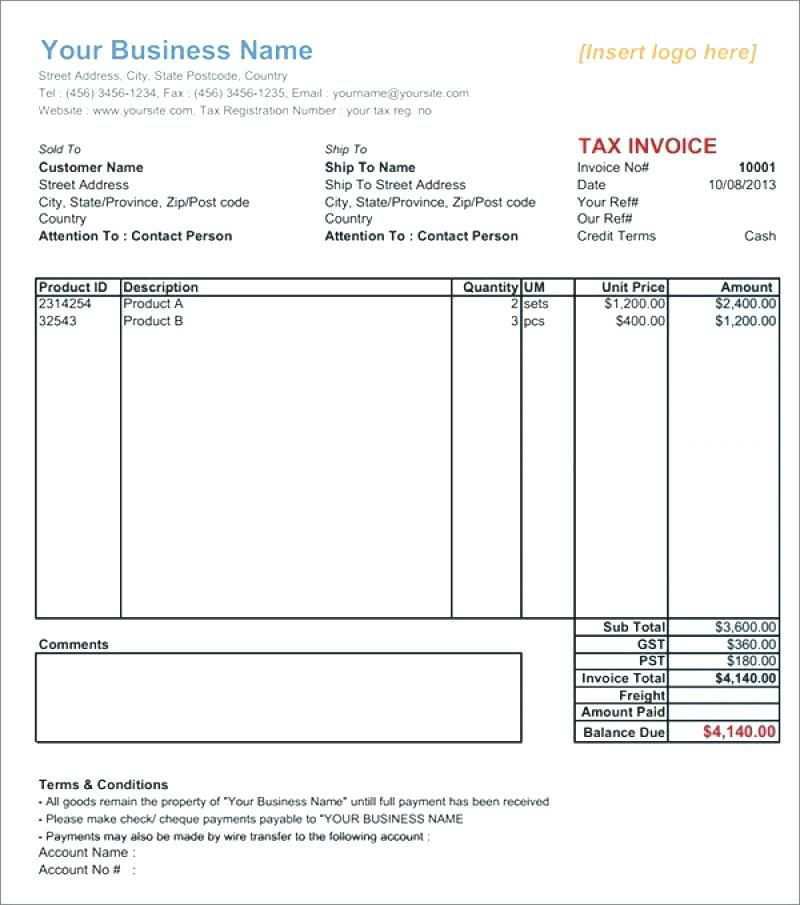 Tax Invoice Gst Format In Word Cards Design Templates