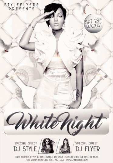 97 Blank All White Party Flyer Template Free PSD File for All White Party Flyer Template Free