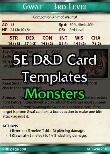97 Create Monster Card Template 5E Photo for Monster Card Template 5E