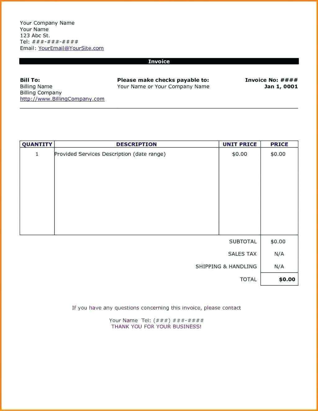 Marine Repair Invoice Template Cards Design Templates