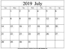 97 Free Daily Calendar Template July 2019 for Daily Calendar Template July 2019