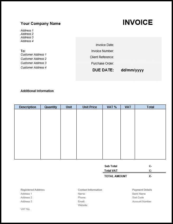 97 Free Printable Free Uk Vat Invoice Template Excel Now By Free Uk Vat Invoice Template Excel Cards Design Templates