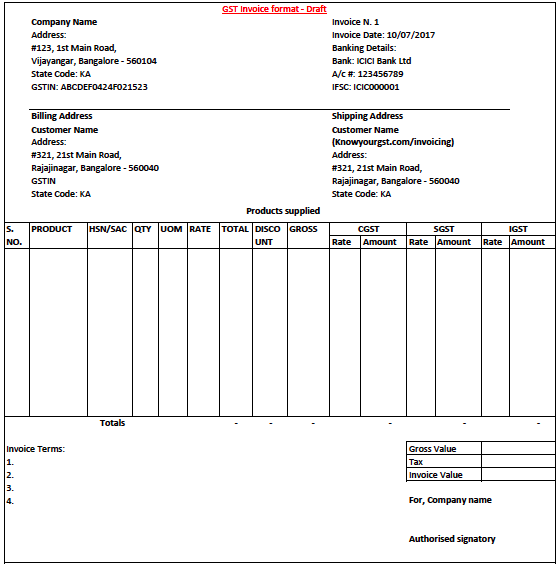 97 Report Blank Gst Invoice Format In Excel Photo with Blank Gst Invoice Format In Excel
