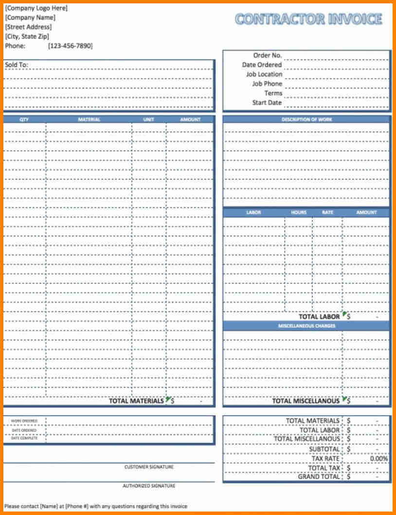 98 Blank Contractor Invoice Template Uk Layouts with Contractor Invoice Template Uk