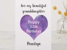98 Create 12Th Birthday Card Template Photo with 12Th Birthday Card Template