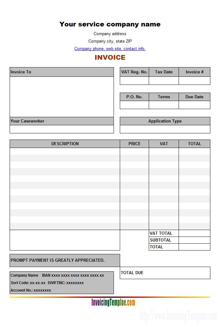 Invoice Template Without Vat Cards Design Templates