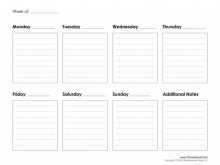 7 Day Class Schedule Template