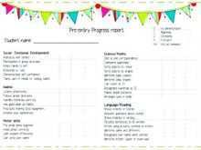 Free Printable Preschool Report Card Template