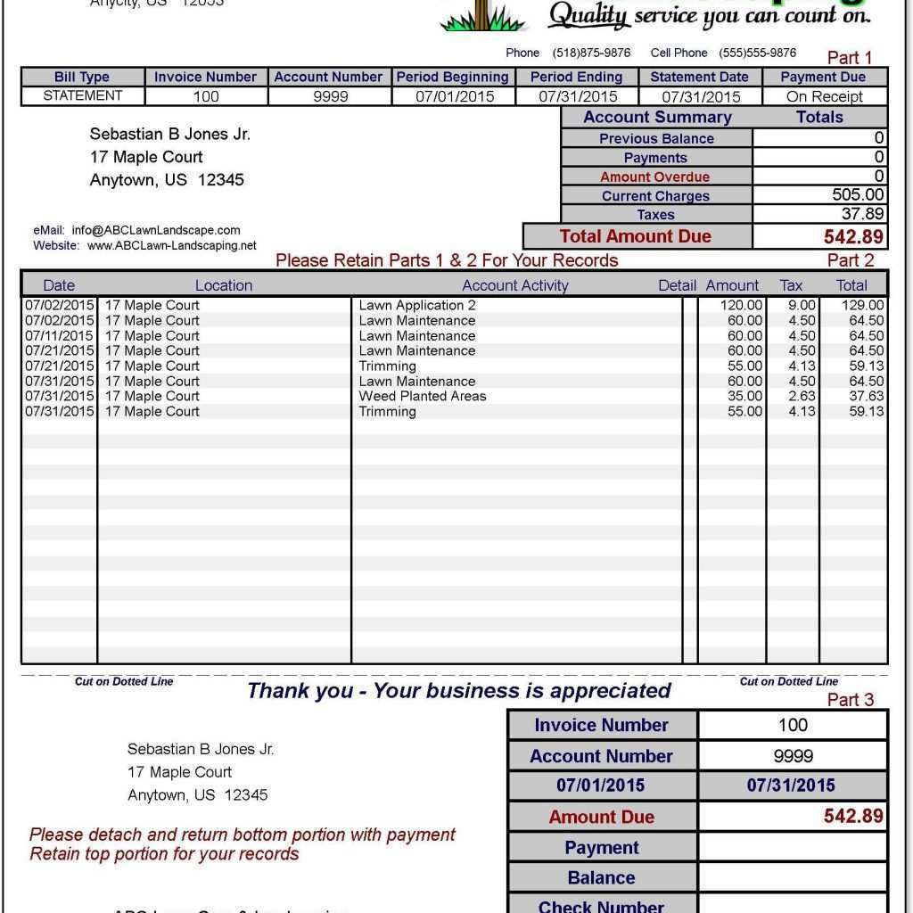 98 Format Landscape Design Invoice Template For Free with Landscape ...