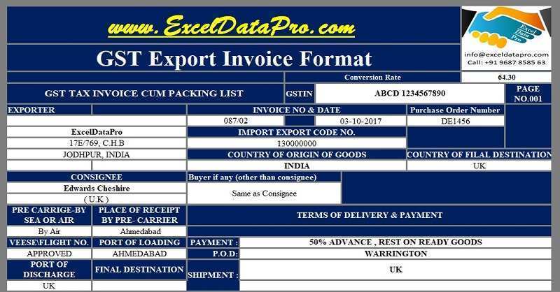 98 Free Printable Invoice Template For Export Maker with Invoice Template For Export
