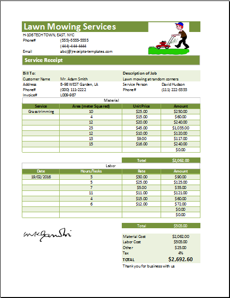 98 How To Create Lawn Mower Invoice Template in Photoshop by Lawn Mower Invoice Template