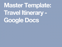 Travel Itinerary Template Google Sheets