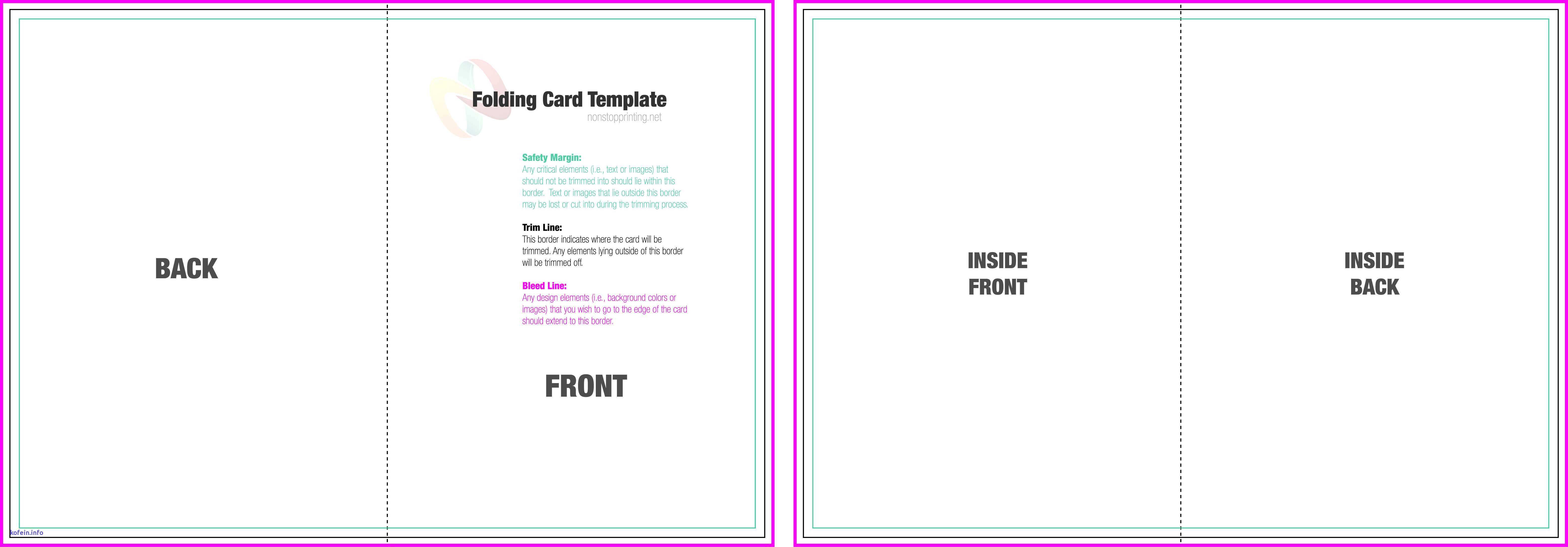 Word Card Templates Half Fold Cards Design Templates