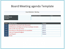 Meeting Agenda Template Old Business