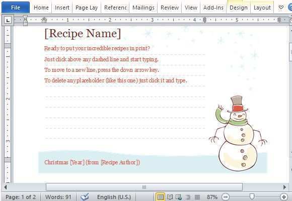 98 Visiting Recipe Card Template Word Christmas Templates for Recipe Card Template Word Christmas