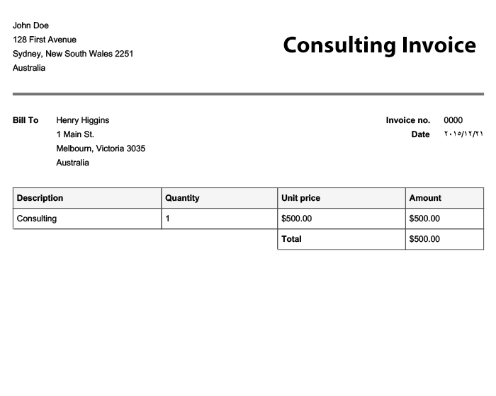 99 Adding Basic Consulting Invoice Template in Photoshop with Basic Consulting Invoice Template